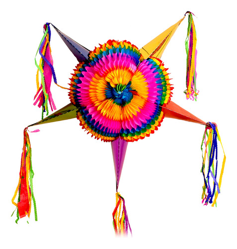 Papel Picado - Piñata Estrella  Mediana Multicolor