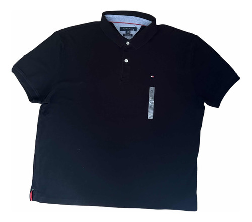 Camiseta Tipo Polo Tommy Hilfiger Hombre F078 Talla Xl Negro