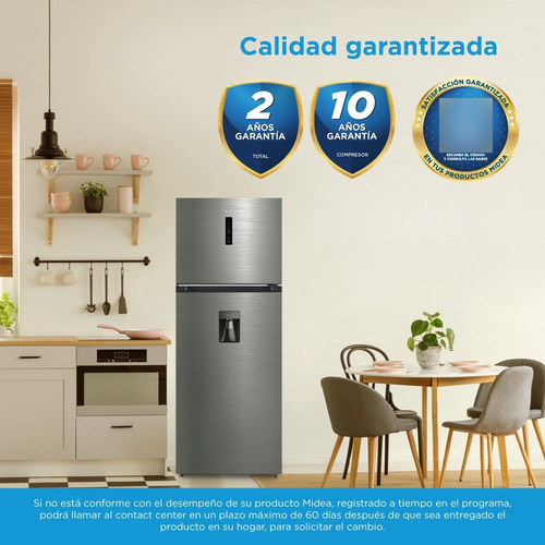Refrigerador Midea Top Mount Smart Sensor Bru Steel 17 P3