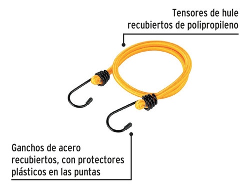 Kit 12 Tensores Cuerdas Amarres Elásticos Con Gancho 60 Cm