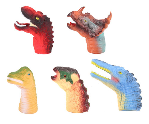 Imagen 1 de 5 de Juguete Dinosaurio De Marioneta De Dedo De Goma 5 Piezas