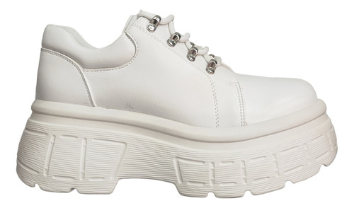 Zapatillas De Moda Blancas Para Dama Con Plataforma 