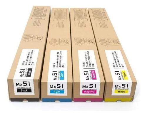 4 Toner Para Sharp Mx-51 5141 4111 4110 4140 5141 4141