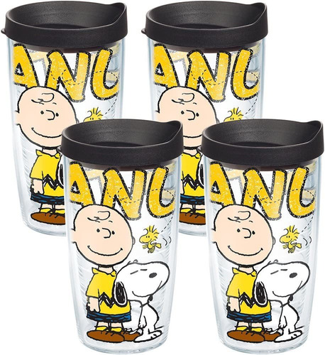 Tervis Cacahuetes Colossal Vaso Con Tapa Negro, 16-ounce