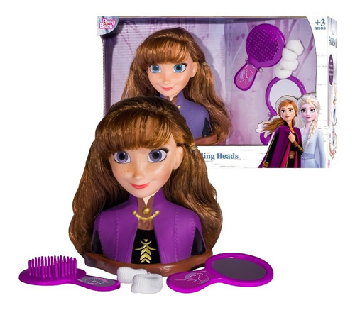 Boneca Busto Styling Head Anna Frozen Disney Original