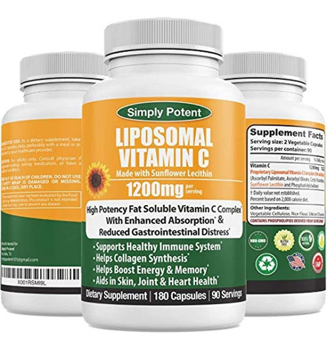 Vitamina Liposomal C 1200mg 180 Cápsula Alta Dosis