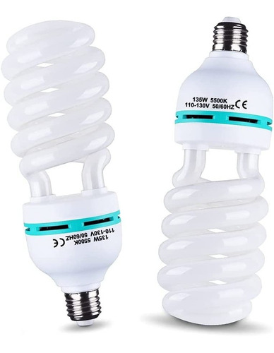 2 Uds 135w Bombilla 5500k Cfl Roas Luz Diurna Espiral S...