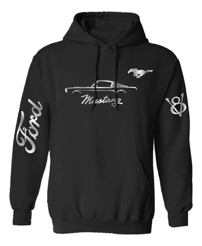 Sudadera Mod Mustang V8 Estampado En Reflejante