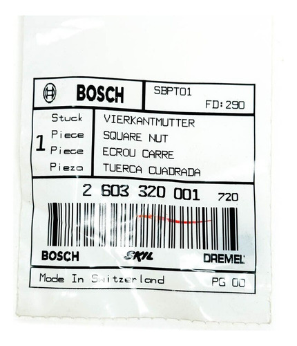 Bosch 2603320001 Square Nut 2 603 320 001, 2-603-320-001 Eeh