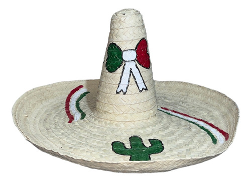 20 Sombrero Zapatista Adulto 70cm Zapata Tricolor Mayoreo