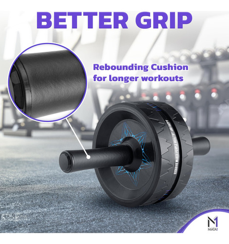 Rueda Ab Roller Con Rodillera Para Entrenamiento Abdominal