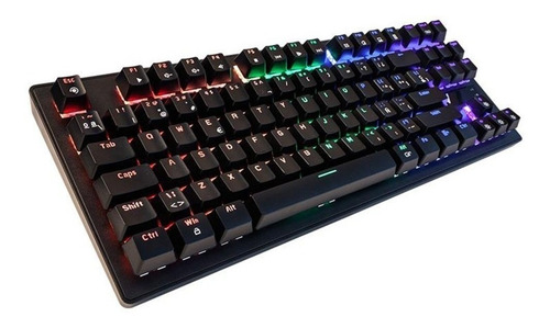 Imagen 2 de 3 de Teclado gamer Noganet Ganon XS QWERTY MX Blue inglés US color negro con luz 9 colores