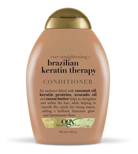 Acondicionador Ogx Straight Brazilian Keratin Therapy 385 Ml