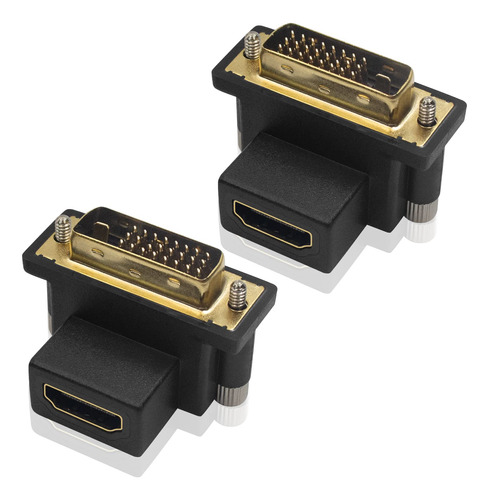 Poyiccot Adaptador Hdmi A Dvi De 90 Grados Hacia Arriba Abaj