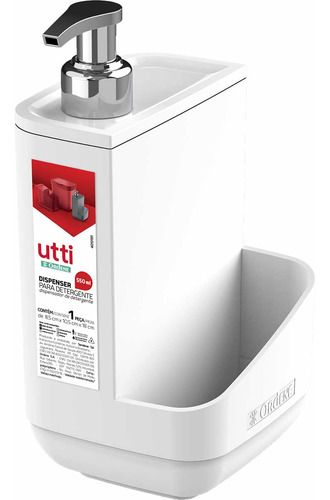 Porta Detergente Dispenser 550ml E Compartimento P/ Esponja