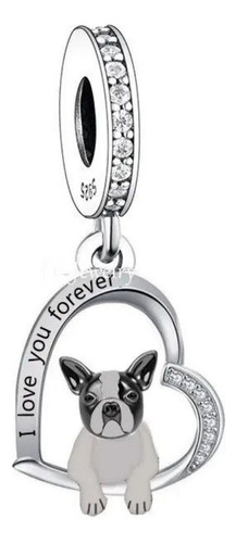 Charm O Dije De Perro O Perrito Bulldog Francés. Plata 925