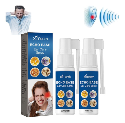 2pc Tinnitus Relief Drops, Ear Wax Cleaning Care Spray