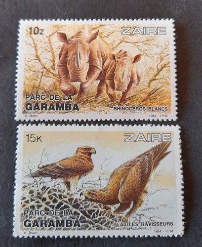 Sello Postal - Zaire - Parque Nacional De Garamba 1984