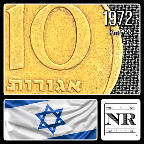 Israel - 10 Agorot -  Año 1972 (5732) - Km #26 - Palmera