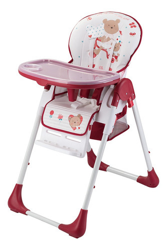 Silla De Comer Alta Plegable Niños Bebesit 6600 Bandeja Roja Color Rojo Osito