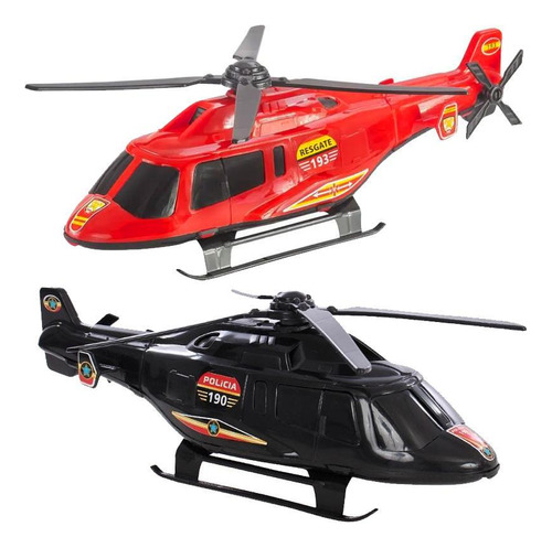 Kit 2 Helicopteros De Brinquedo Hélice Funciona +