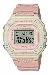 Reloj Mujer Casio W-218hc-4a2v Rosado Iluminator Color De La Correa Palo Rosa Color Del Bisel Blanco Color Del Fondo Rosa Claro