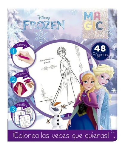 Libro Para Colorear Reutilizable Magic Book Frozen 1 Pieza