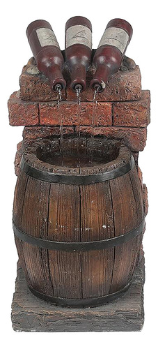 Fuente De Barril De Bomba Antigua  3 Botellas De Vino Tinto