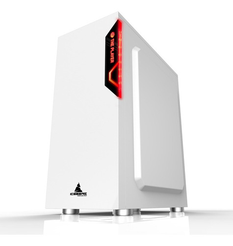 Gabinete Caja Atx Iceberg Glacius Negra Vidrio Templado Led