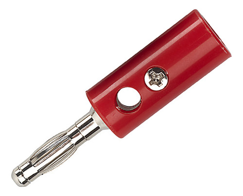 Ficha Macho Plug Banana Rojo Con Derivador C/tornillo X1