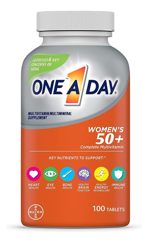One A Day Women´s  50 + Vitaminas Mujer Con 100 Tabletas Sabor Sin Sabor