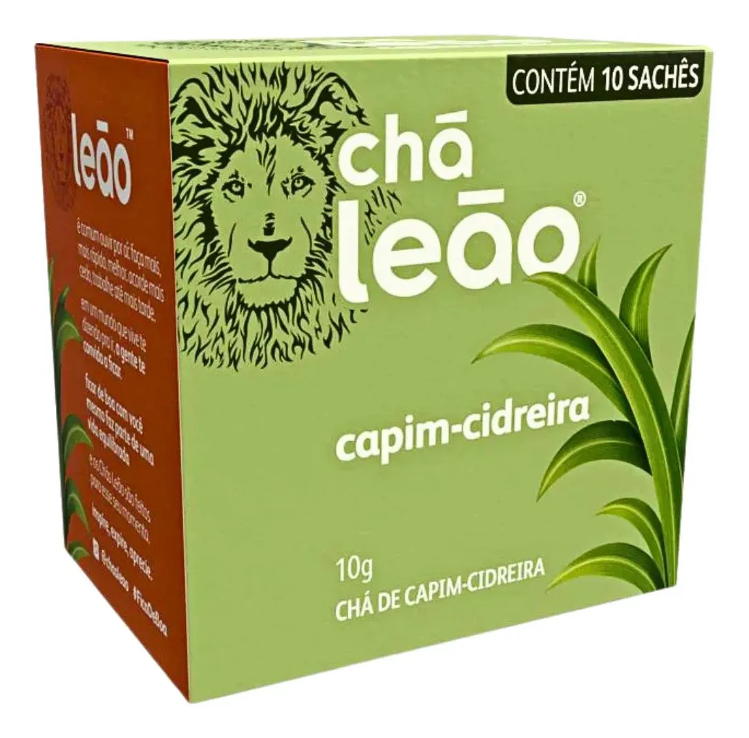 Chá Leão Capim-Cidreira 10 Sachês Bebida Leve e Relaxante