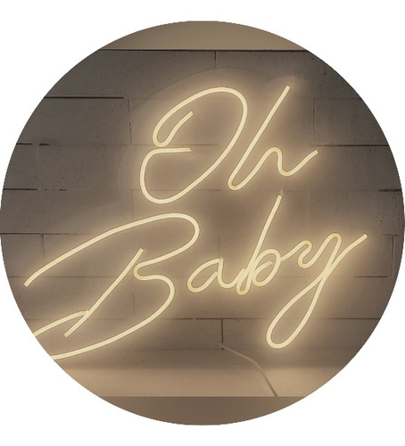 Cartel Acrílico Y Neón Led Oh Baby Deco Baby Shower