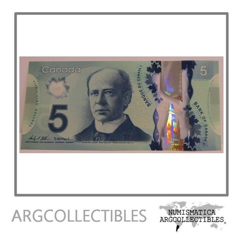 Canada Billete 5 Dolares 2013 P-106d Unc (polimero)