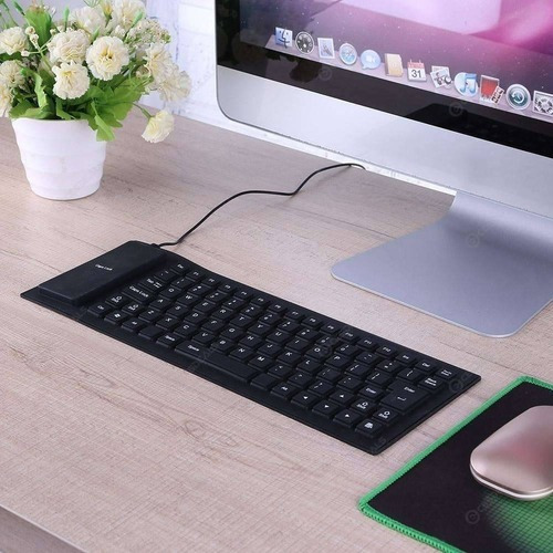 Teclado Flexível Silicone Usb Dobrável Notebook Pc Tablet