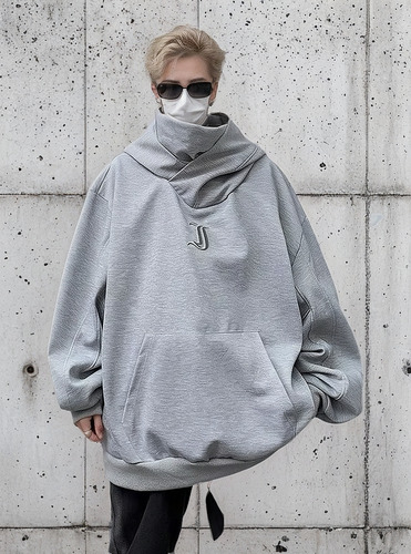 Sudadera Con Capucha De Cuello Alto Para Hombre De Estilo Am