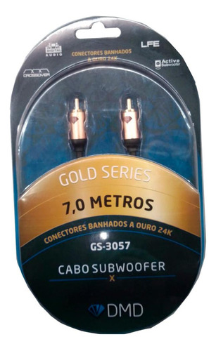 Diamond Cable Gs-3057 Cabo Para Subwoofer Conectores 24k 7m