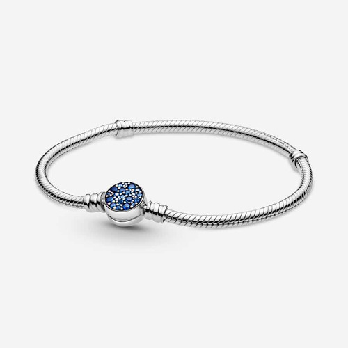 Brazalete De Cadena De Serpiente Pandora Moments Azul