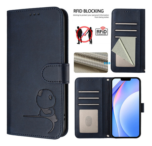Funda Tipo Cartera Con Temática De Panda Para Cubot Note 40/p50/a10/a20/a30/max 5, Cierre Magnético, 3 Ranuras Para Tarjetas, A Prueba De Golpes