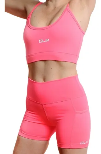 Calza Corta Deportiva Short Mujer Supplex Con Bolsillo Anna