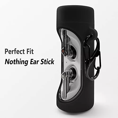 Geiomoo Funda de silicona para Nothing Ear 2, funda protectora con  mosquetón (transparente)