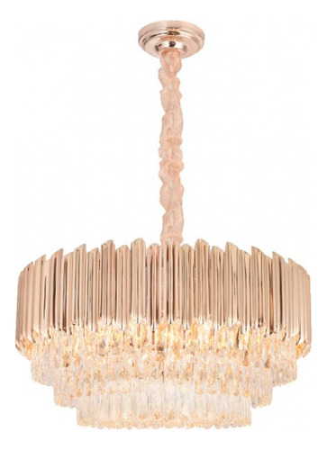 Lustre Pendente Redondo Cristal Sindora Dcd00225 78cm E14 Cor Dourado bivolt