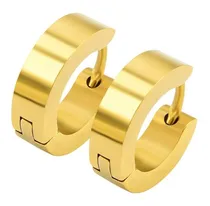 Comprar 2 Aros Huggie Hoop Argolla De Acero Quirurgico Colores Negro Plateado Dorado Azul Tornasol Piercing Hombre Unisex