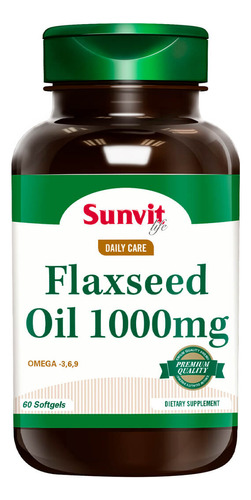 Flaxseed Oil Omega 3,6,9 - 60 Cap, Sunvit Life Sabor Sin Sabor