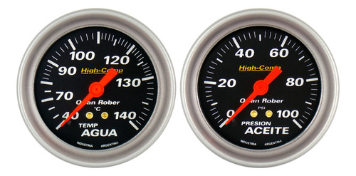 2 Relojes Orlan Rober High Comp 66mm Aceite Temperatura Agua