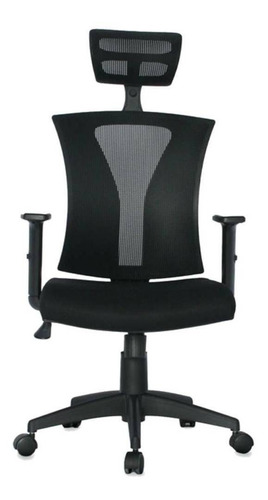 Imagen 1 de 3 de Silla de oficina El Paujil Mundial de Sillas ergonómica negra con tapizado de mesh y tela
