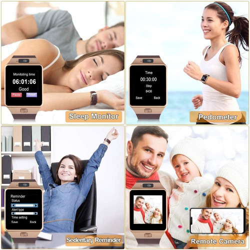 Reloj Inteligente Negro Con Cámara Podómetro, Para Niños, Ho