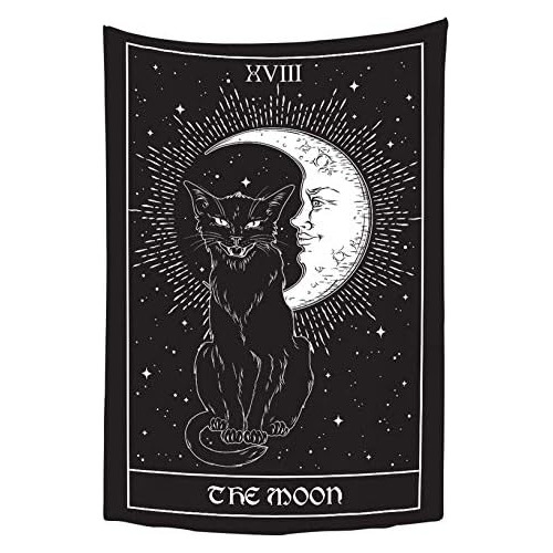 Tapiz De Gato Tarot Gótico Sol Luna Decoración De Par...