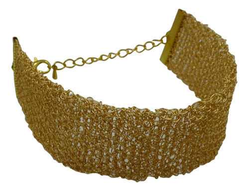 Pulsera Tejida A Mano Bañada En Oro