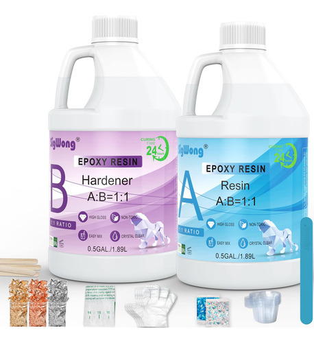 Kit De Revestimiento De Epoxi Transparente Crystal Cl...